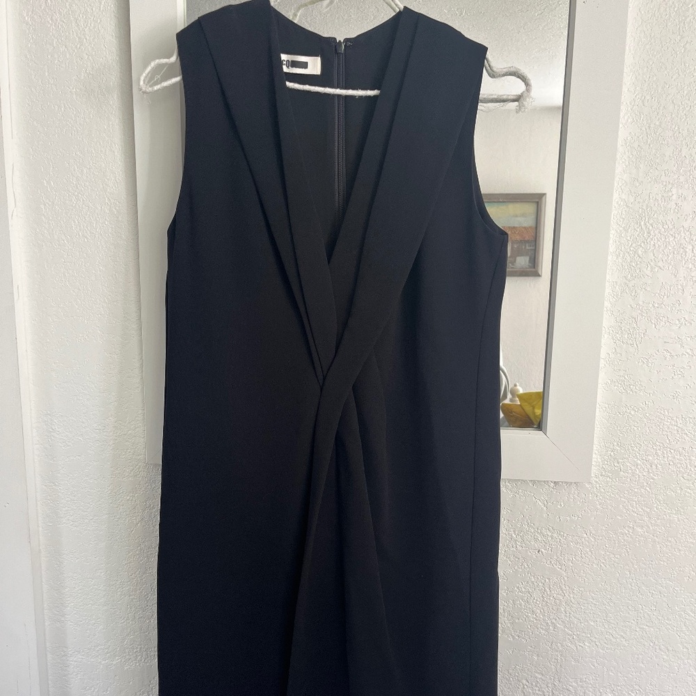 Alexander McQueen Black Overlapping pleated cocktail dress size 36